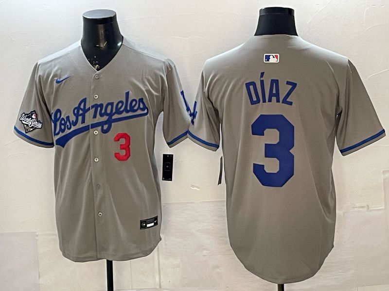 Men 2026 Los Angeles Dodgers #3 Diaz Grey Game Nike MLB Jersey style 0057->los angeles dodgers->MLB Jersey